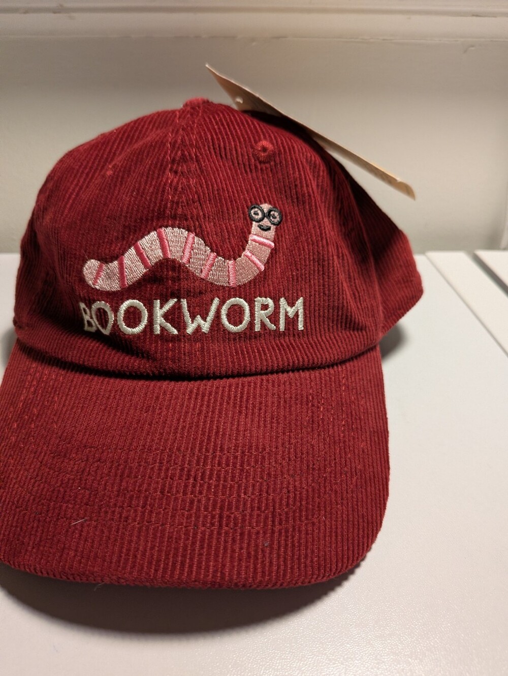 OUT OF PRINT Bookworm Corduroy Dad Hat Maroon Red Adjustable Cap NEW
